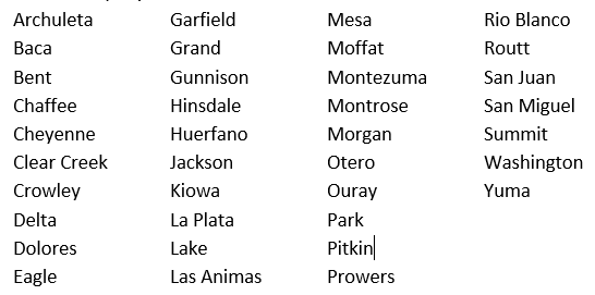 List of counties NWCLSP can help if individuals live there.